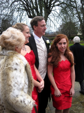 My mom and my girls came to my wedding in England