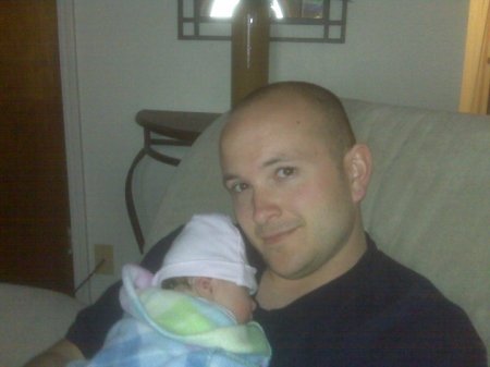 My brother, Cody, with his 1st child, Madison