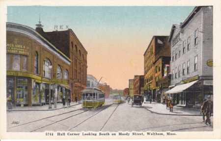 HALL'S CORNER LOOKING SOUTH ON MOODY STREET