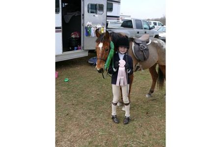 My youngest at her first horse show