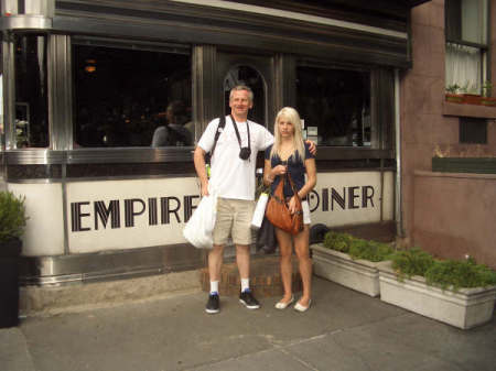 Sarah and I in NYC at restaurant in MIB 2.