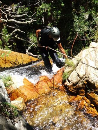 Julia - Rappelling down Vivan Creek