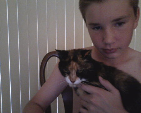 My son Isaac and his cat