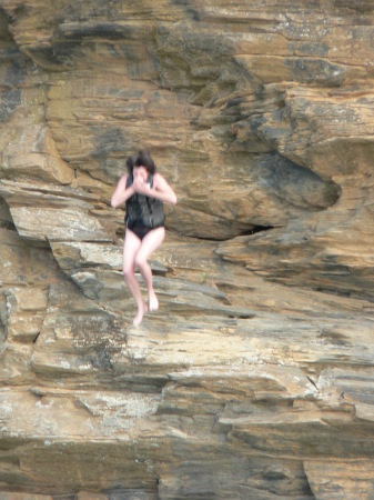 Yes, I jumped off the cliff into the lake