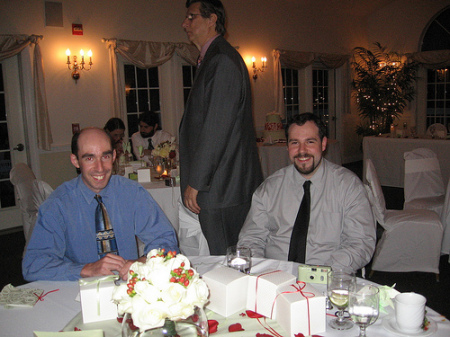 joe and john at wedding