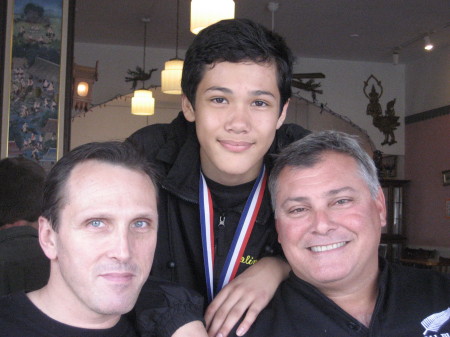 Colin, Uncle Kim and me at the UC TKD Open