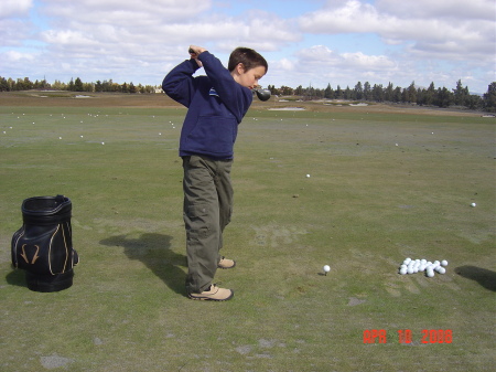 My son Garrett playing some golf at Pronghorn