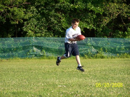 Sam at Matt Light football camp