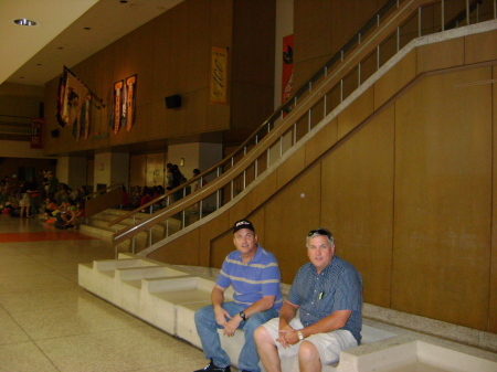 Pete & I hanging out in the student center.