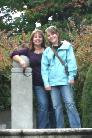 Sally and I at the stairs of U of Idaho