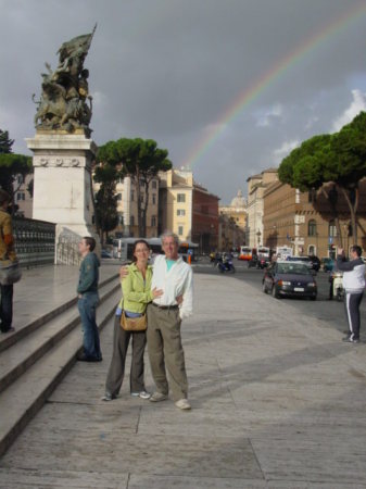 under a rainbow in rome