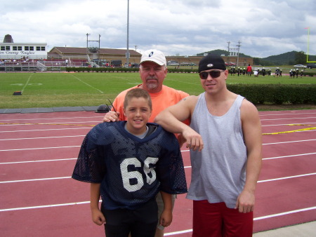 My son Cole-football with brother Pat, & Dad