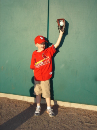 Evan making a catch against the wall!