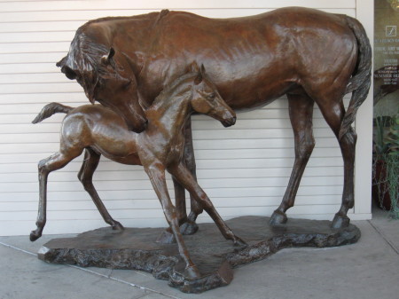 Mother and Foal Statues