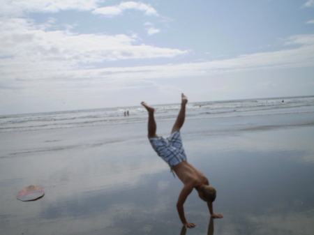 Handstand on Long Beach