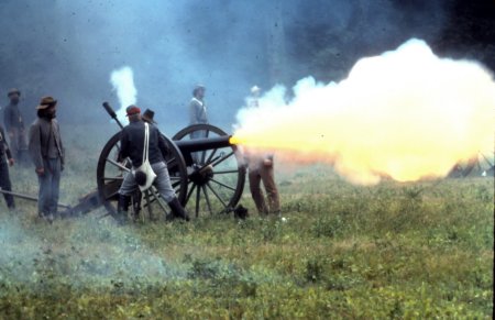 Confederate Artillery Firing