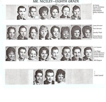 Mr Niceley's 8th grade class 1962