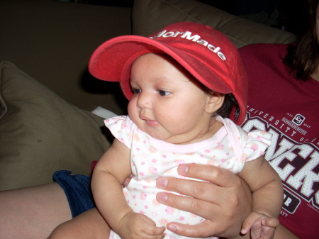 Adleigh in Popa's golf hat