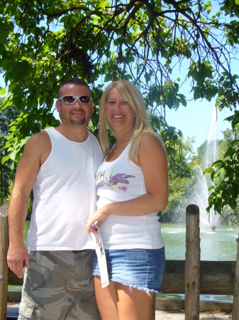 my wife & i at the zoo