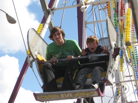 Jared and Travis riding the rides