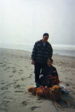 me and wife at beach