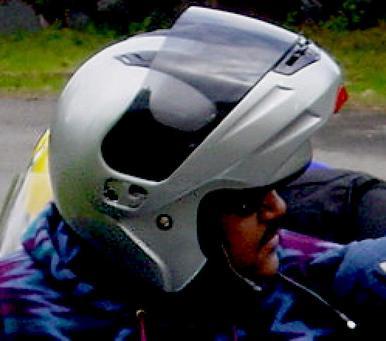 Me with my motorbike helmet