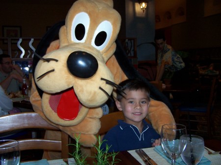 Coby and Pluto at Disney