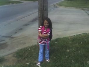 Ashtyn at the Bus stop