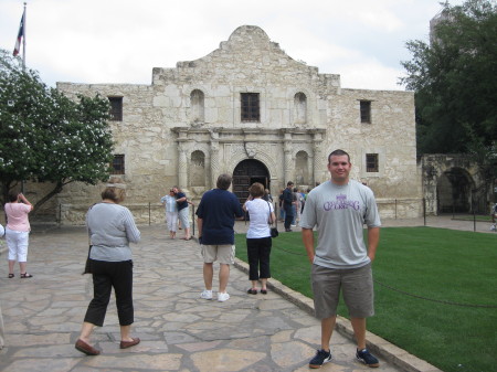 My hubby in front of the alamo