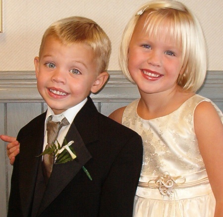 Laken and Xander flower girl and ring "bear" a