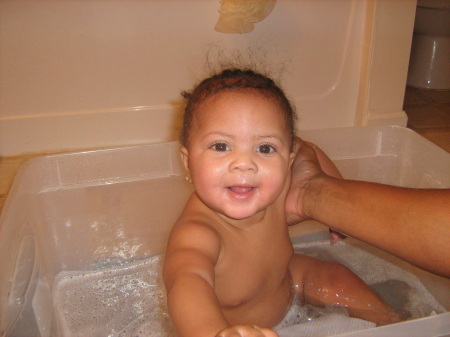 my granbaby loves bath time