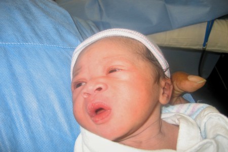 my baby at a min old