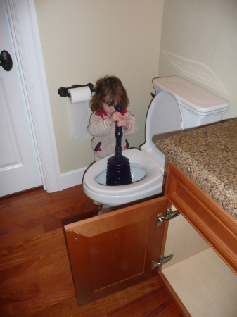 My daughter, future plumber