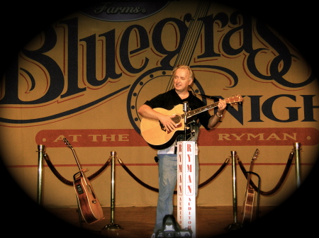 Me on stage at The Ryman Auditorium, Fall 07