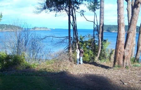 krysta & kody checkin out the backyard