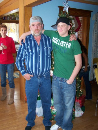 My husband, Dennis, and stepson, Devon at xmas