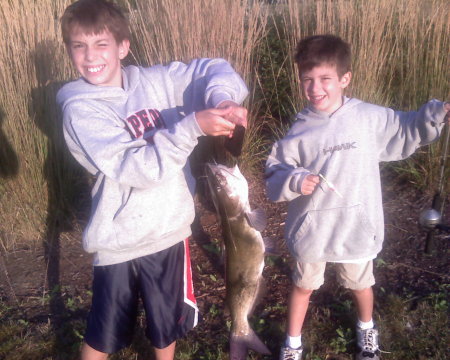 my kids.  look dad what we caught!