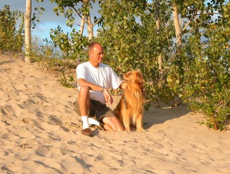 Tex and I at Sandbanks