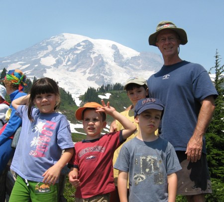Dad & troops at Mt. Rainier