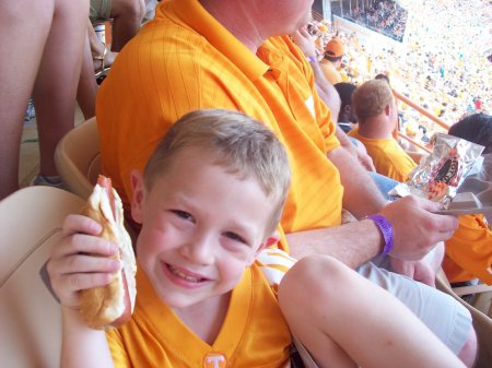 his first stadium dog!