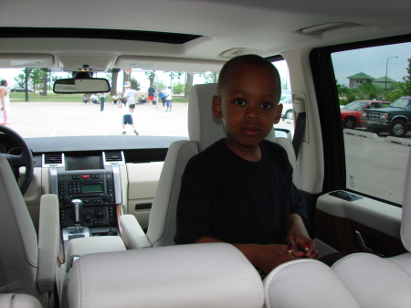 Son hiding in car (shy)