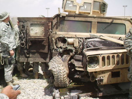 our hummer after it was hit by a suicide bomb