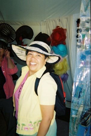 Trying on hats in New Orleans