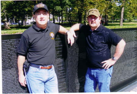 Greg & I standing at the Viet Nam Wall