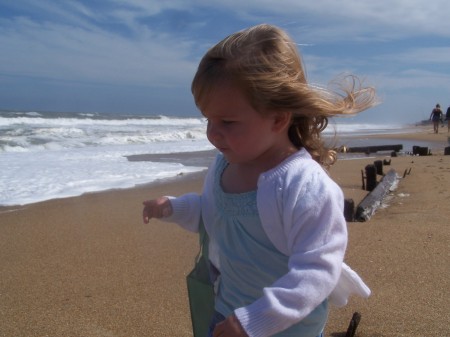 Erica age 2 at the beach