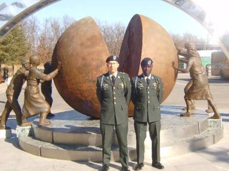 Me and Garfield at DMZ monument.