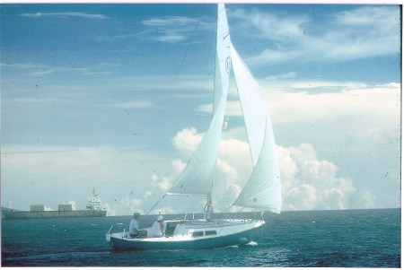 Sailing "Cimarron" in the Bay of Panama,SA.