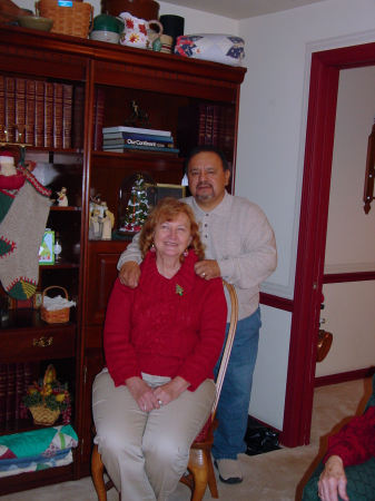 My wife and me at Christmas