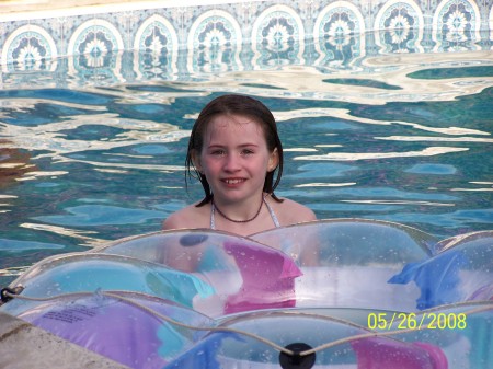 Amber in the pool