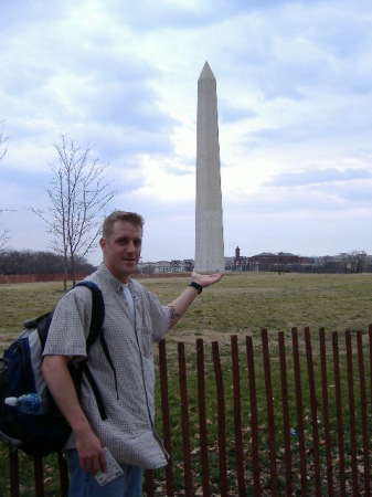 Just holding the Washington Monument